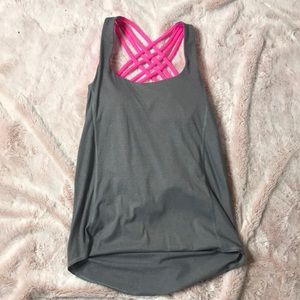 Hot pink and gray workout tank